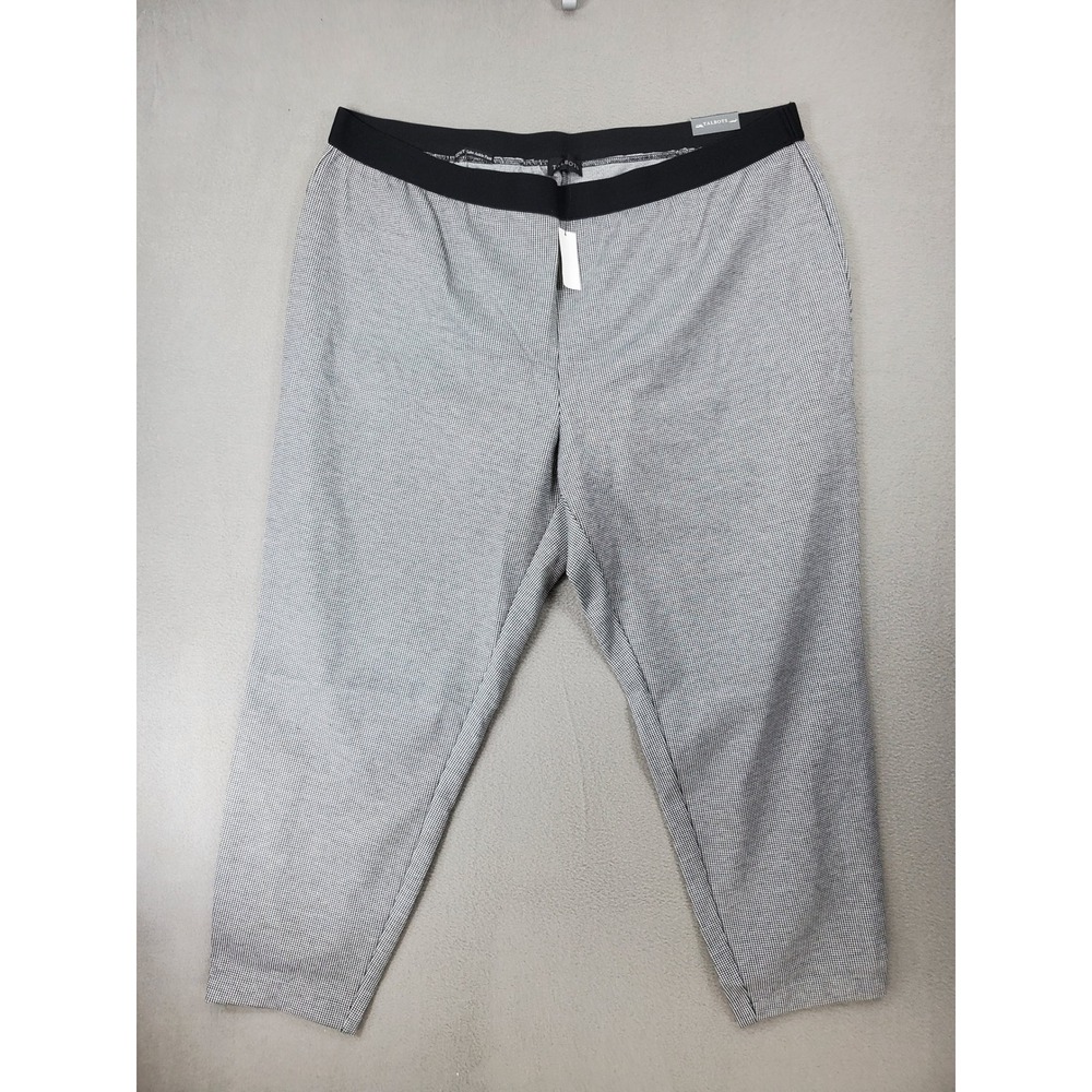 Talbots Soho Ankle Pant Women 22WP Black White Houndstooth High Waist Skinny NEW
